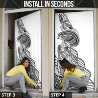 Samoan DNA Art Tattoo Door Cover Polynesian Pattern White Color LT03 - Polynesian Pride