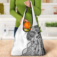 Samoan DNA Art Tattoo Grocery Bag Polynesian Pattern White Color LT03 - Polynesian Pride
