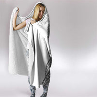 Samoan DNA Art Tattoo Hooded Blanket Polynesian Pattern White Color LT03 - Polynesian Pride