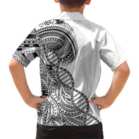 Samoan DNA Art Tattoo Kid Hawaiian Shirt Polynesian Pattern White Color LT03 - Polynesian Pride