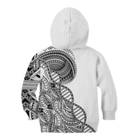 Samoan DNA Art Tattoo Kid Hoodie Polynesian Pattern White Color LT03 - Polynesian Pride