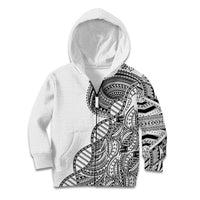 Samoan DNA Art Tattoo Kid Hoodie Polynesian Pattern White Color LT03 Zip Hoodie White - Polynesian Pride