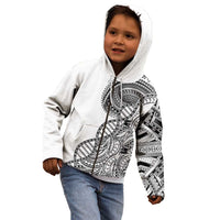 Samoan DNA Art Tattoo Kid Hoodie Polynesian Pattern White Color LT03 - Polynesian Pride
