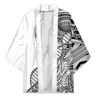 Samoan DNA Art Tattoo Kimono Polynesian Pattern White Color