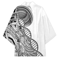 Samoan DNA Art Tattoo Kimono Polynesian Pattern White Color
