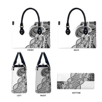 Samoan DNA Art Tattoo Leather Bag Polynesian Pattern White Color LT03 - Polynesian Pride