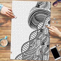 Samoan DNA Art Tattoo Puzzle Polynesian Pattern White Color LT03 White - Polynesian Pride