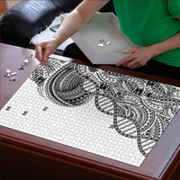 Samoan DNA Art Tattoo Puzzle Polynesian Pattern White Color LT03 - Polynesian Pride
