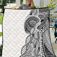 Samoan DNA Art Tattoo Quilt Polynesian Pattern White Color LT03 White - Polynesian Pride