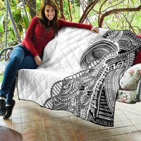 Samoan DNA Art Tattoo Quilt Polynesian Pattern White Color LT03 - Polynesian Pride