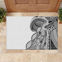 Samoan DNA Art Tattoo Rubber Doormat Polynesian Pattern White Color LT03 White - Polynesian Pride