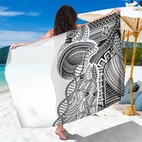 Samoan DNA Art Tattoo Sarong Polynesian Pattern White Color LT03 One Size 44 x 66 inches White - Polynesian Pride