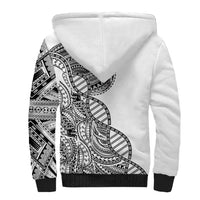 Samoan DNA Art Tattoo Sherpa Hoodie Polynesian Pattern White Color LT03 - Polynesian Pride