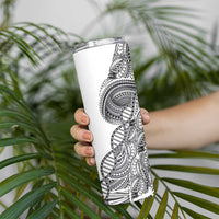 Samoan DNA Art Tattoo Skinny Tumbler Polynesian Pattern White Color LT03 - Polynesian Pride