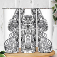 Samoan DNA Art Tattoo Skinny Tumbler Polynesian Pattern White Color LT03 - Polynesian Pride