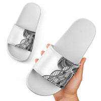 Samoan DNA Art Tattoo Slide Sandals Polynesian Pattern White Color LT03 - Polynesian Pride