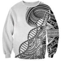 Samoan DNA Art Tattoo Sweatshirt Polynesian Pattern White Color LT03 Unisex White - Polynesian Pride