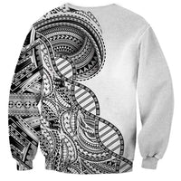 Samoan DNA Art Tattoo Sweatshirt Polynesian Pattern White Color LT03 - Polynesian Pride