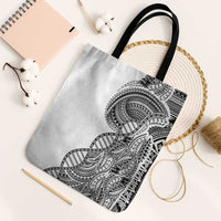 Samoan DNA Art Tattoo Tote Bag Polynesian Pattern White Color LT03 Black Strap One Size White - Polynesian Pride