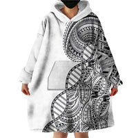 Samoan DNA Art Tattoo Wearable Blanket Hoodie Polynesian Pattern White Color LT03 - Polynesian Pride