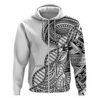Samoan DNA Art Tattoo Zip Hoodie Polynesian Pattern White Color LT03 Zip Hoodie White - Polynesian Pride