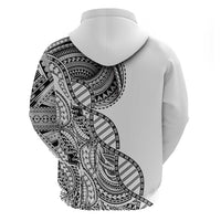 Samoan DNA Art Tattoo Zip Hoodie Polynesian Pattern White Color LT03 - Polynesian Pride