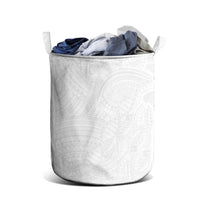 Samoan DNA Art Tattoo Laundry Basket Polynesian Pattern All White LT03 - Polynesian Pride