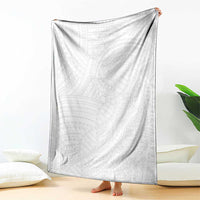 Samoan DNA Art Tattoo Blanket Polynesian Pattern All White LT03 - Polynesian Pride