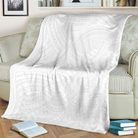 Samoan DNA Art Tattoo Blanket Polynesian Pattern All White LT03 - Polynesian Pride