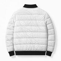 Samoan DNA Art Tattoo Bomber Puffer Jacket Polynesian Pattern All White LT03 - Polynesian Pride