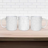 Samoan DNA Art Tattoo Ceramic Mug Polynesian Pattern All White LT03 - Polynesian Pride