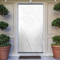 Samoan DNA Art Tattoo Door Cover Polynesian Pattern All White LT03 White - Polynesian Pride