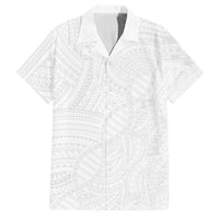 Samoan DNA Art Tattoo Family Matching Summer Maxi Dress and Hawaiian Shirt Polynesian Pattern All White