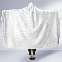 Samoan DNA Art Tattoo Hooded Blanket Polynesian Pattern All White LT03 One Size White - Polynesian Pride