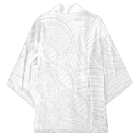 Samoan DNA Art Tattoo Kimono Polynesian Pattern All White