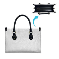 Samoan DNA Art Tattoo Leather Bag Polynesian Pattern All White LT03 - Polynesian Pride