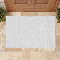 Samoan DNA Art Tattoo Rubber Doormat Polynesian Pattern All White LT03 White - Polynesian Pride