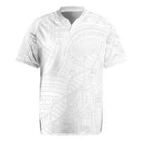 Samoan DNA Art Tattoo Rugby Jersey Polynesian Pattern All White LT03 White - Polynesian Pride