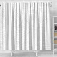 Samoan DNA Art Tattoo Shower Curtain Polynesian Pattern All White LT03 - Polynesian Pride