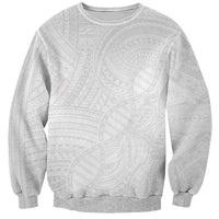Samoan DNA Art Tattoo Sweatshirt Polynesian Pattern All White LT03 Unisex White - Polynesian Pride