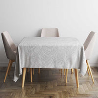 Samoan DNA Art Tattoo Tablecloth Polynesian Pattern All White LT03 - Polynesian Pride
