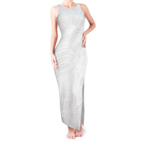Samoan DNA Art Tattoo Tank Maxi Dress Polynesian Pattern All White LT03 Women White - Polynesian Pride