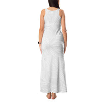 Samoan DNA Art Tattoo Tank Maxi Dress Polynesian Pattern All White LT03 - Polynesian Pride