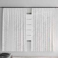Samoan DNA Art Tattoo Window Curtain Polynesian Pattern All White LT03 With Hooks White - Polynesian Pride
