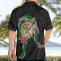 Hawaii Pikake and Maile Lei Hawaiian Shirt Honu Polynesian Pattern Black Color LT03 - Polynesian Pride