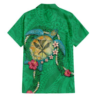 Hawaii Pikake and Maile Lei Hawaiian Shirt Honu Polynesian Pattern Green Color LT03 - Polynesian Pride