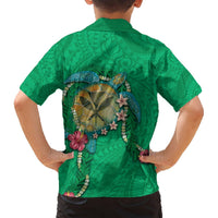 Hawaii Pikake and Maile Lei Hawaiian Shirt Honu Polynesian Pattern Green Color LT03 - Polynesian Pride