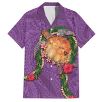 Hawaii Pikake and Maile Lei Family Matching Long Sleeve Bodycon Dress and Hawaiian Shirt Honu Polynesian Pattern Pink Color LT03 Dad's Shirt - Short Sleeve Pink - Polynesian Pride
