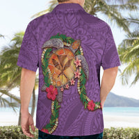 Hawaii Pikake and Maile Lei Hawaiian Shirt Honu Polynesian Pattern Pink Color LT03 - Polynesian Pride