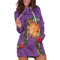 Hawaii Pikake and Maile Lei Hoodie Dress Honu Polynesian Pattern Pink Color LT03 Pink - Polynesian Pride